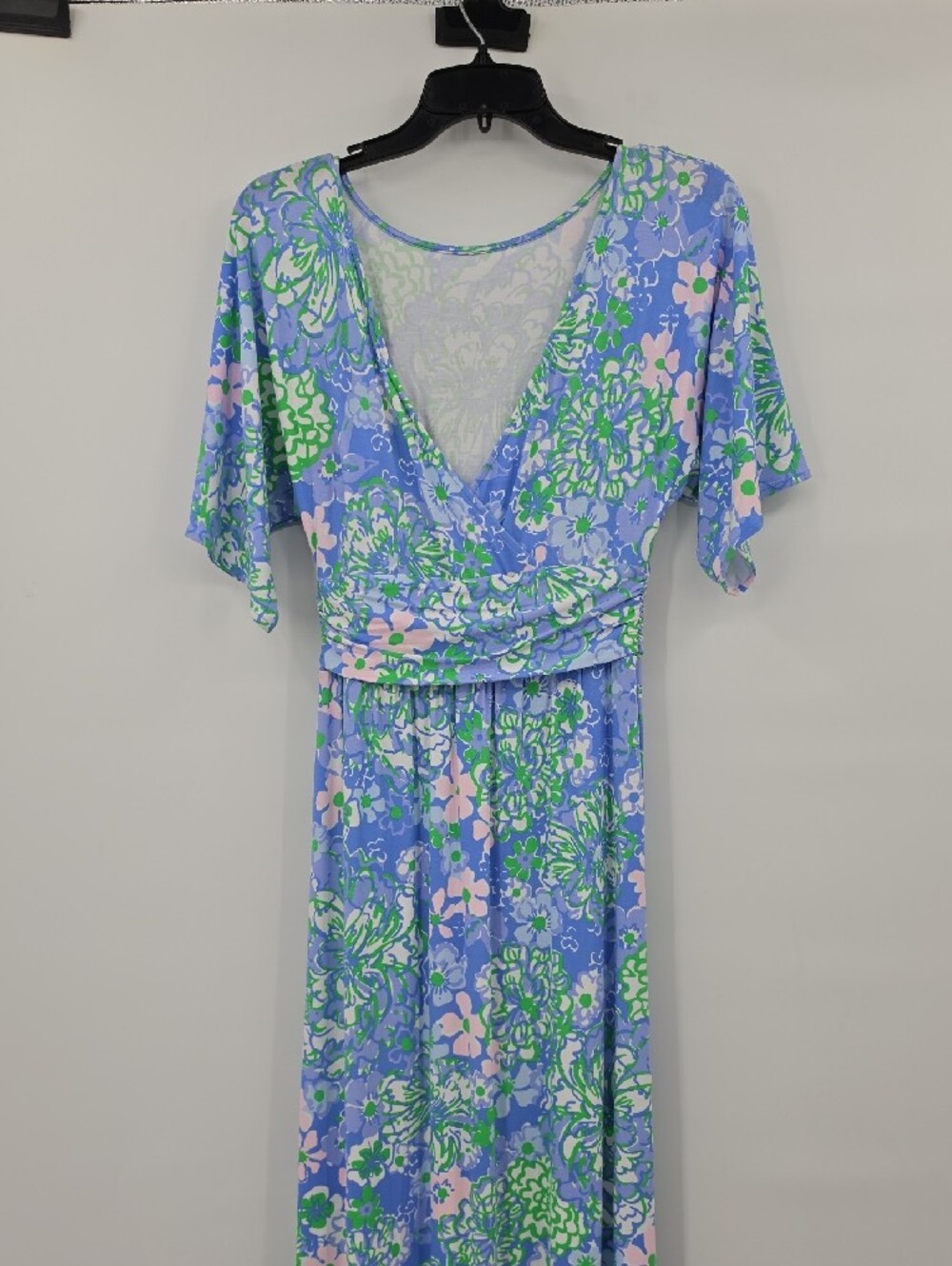 Lilly Pulitzer Pirigi Boat Neck Sunwashed Blue Plumes In Bloom Maxi Dress - Picture 5 of 8
